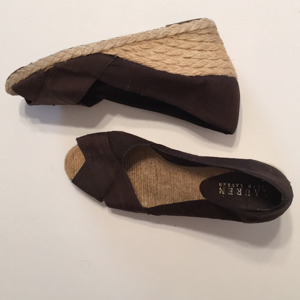 Ralph Lauren Cecilia Rope Wedge Shoes Size 6